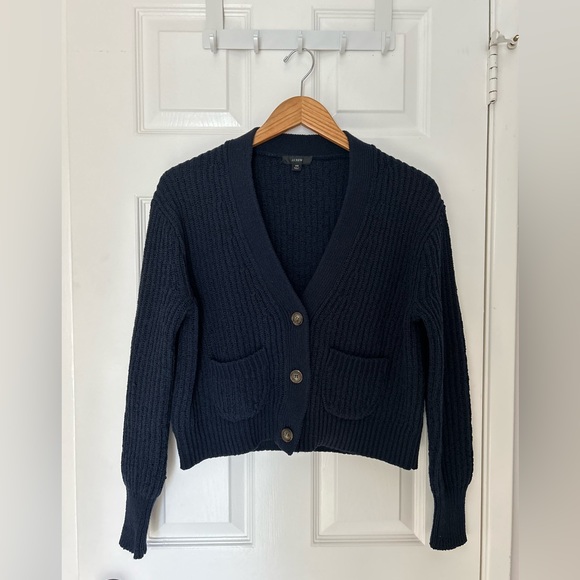 J Crew Cropped patch-pocket beach cardigan sweater - Picture 2 of 12